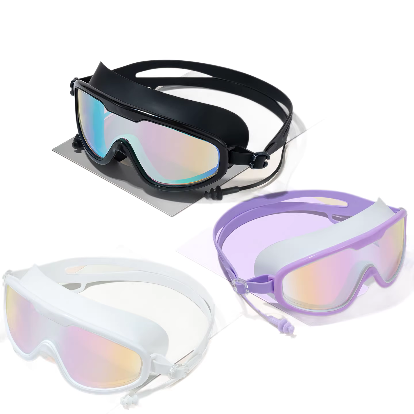Adult Large Frame Swimming Goggles - Anti-Fog & Waterproof