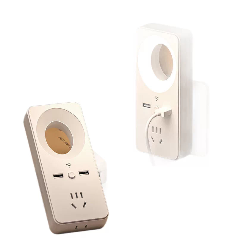 Smart Voice-controlled Socket - USB Charging, Night Light, For Dorms & Offices, Power Extension