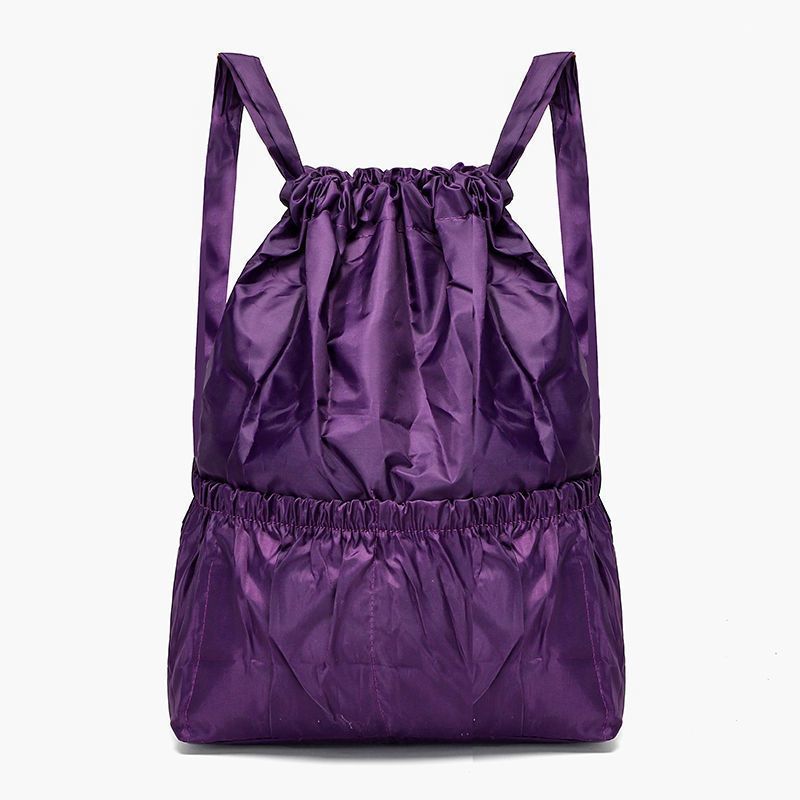 Women Lightweight Nylon Drawstring Backpack Large Capacity Mom Bag Casual Everyday Use Travel Hiking Gym School Commuting Trendy Minimalist Design Durable Water Resistant Easy Carry
