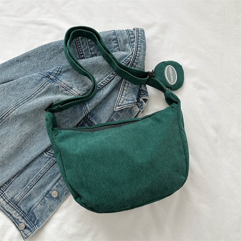 Large Capacity Minimalist Solid Color Crossbody Shoulder Bag Korean Style Fashionable Pouch Bag for Women Fall Winter 2024 New Design