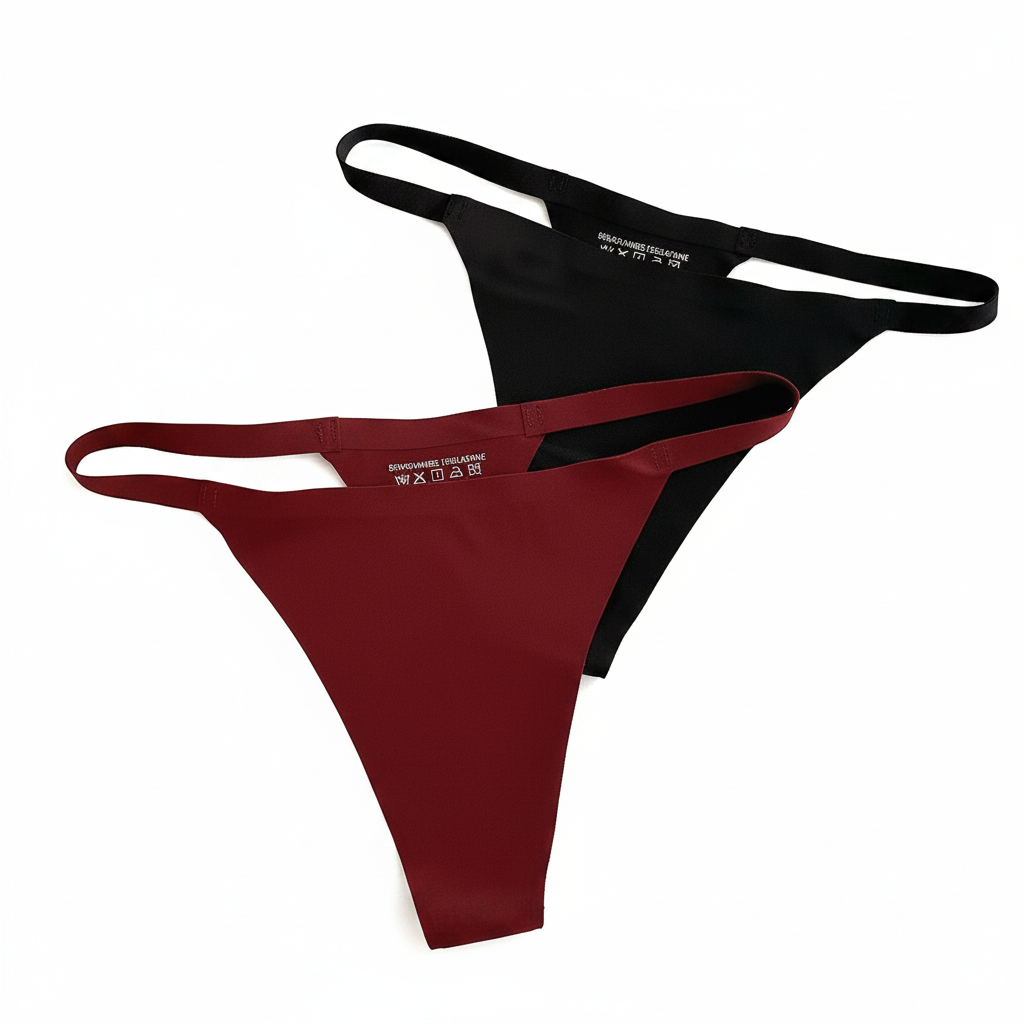 Women's Seamless Ice Silk Underwear High Cut Thong Low Waist Sexy Briefs Breathable Comfortable for Sports Casual Daily Wear
