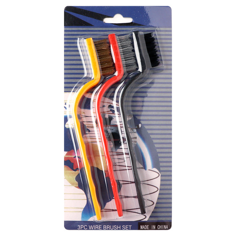 Heavy Duty Kitchen Cleaning Brush Set for Stovetop Grill Grate Oven Hood Gap and Burner Base with Stiff Bristles and Stainless Steel Wire Core for Tough Grease and Grime Removal