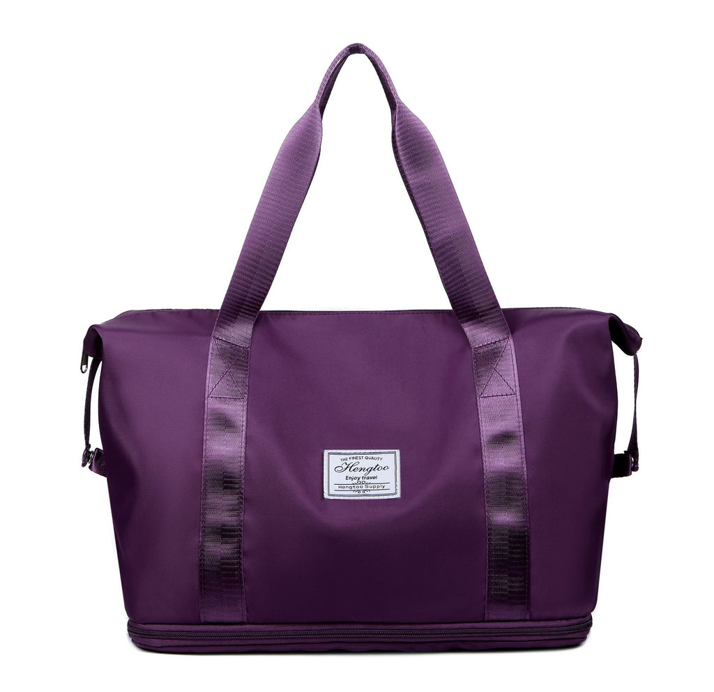 Women's Large Capacity Expandable Travel Gym Bag with Dry Wet Separation for Yoga Fitness Short Trips Mat Storage and Maternity Packing