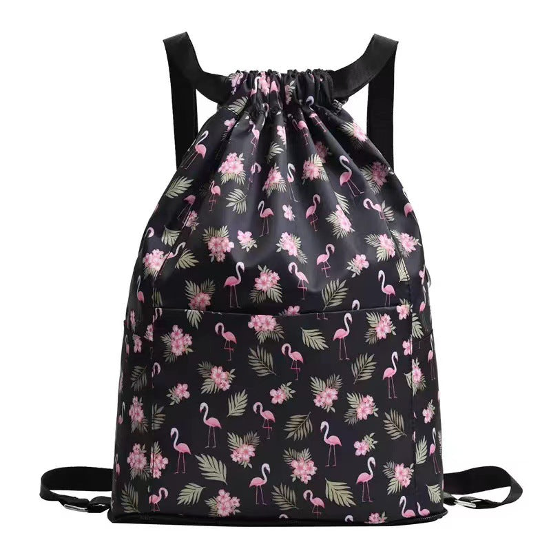 Large Capacity Foldable Travel Gym Bag for Men and Women Lightweight Drawstring Sports Duffel Backpack with Multiple Compartments Portable Fitness Carryall for Workout Trip Outdoor Activities