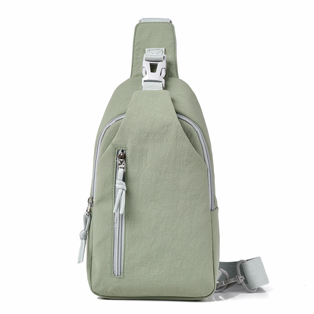 Women's Minimalist Chest Bag Crossbody Small Front Pack Lightweight Nylon Travel Daypack for Casual Outings Running Gym and Daily Use