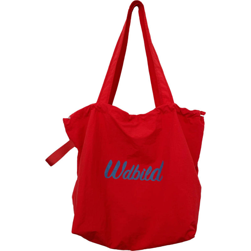 New Casual Canvas Tote Bag for Women Lightweight Drawstring Shoulder Bag Stylish Large Capacity Commuting Handbag Trendy Minimalist Everyday Use Fashionable Work School Travel Purse