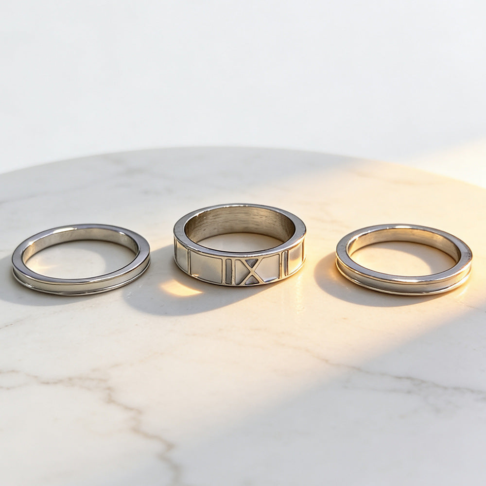 Roman Style Ring Set for Women Fashion Jewelry Wholesale Bulk Pack Trendy Elegant Stackable Rings Popular on Amazon US EU Markets