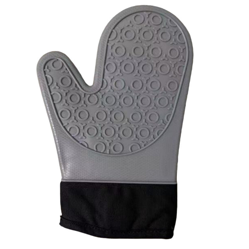 Premium Heat Resistant Silicone Oven Mitts and Hot Pad Set 6 Piece Extra Long Kitchen Gloves for Baking Grilling Microwaving Dishwashing Safe Non Slip Dishwasher Safe Food Grade