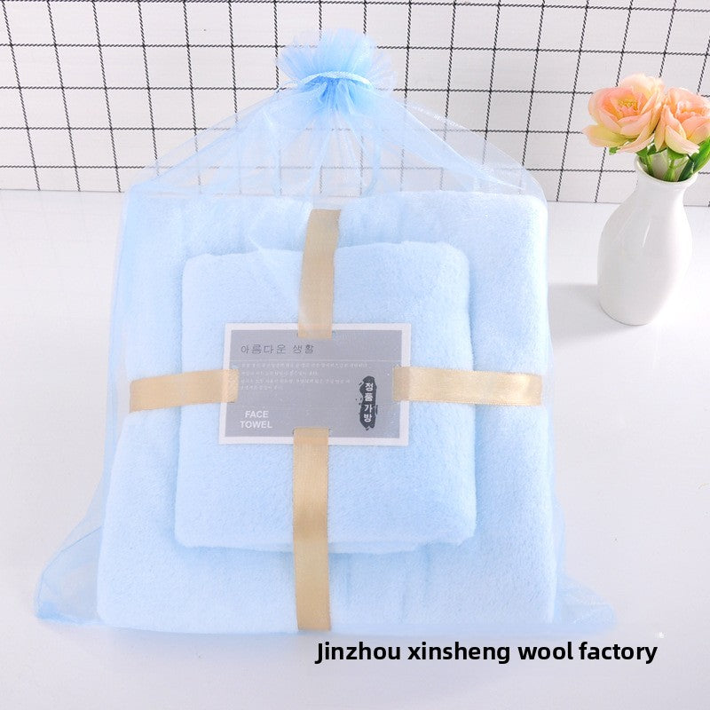 Ultra Soft Highly Absorbent Coral Fleece Bath Towel Set 2 Piece Matching Mother and Child Towels for Home Spa Bathroom Gift Bulk Wholesale