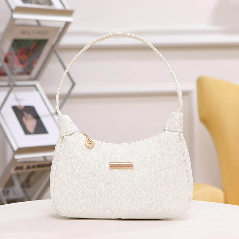 Women Fashion Litchi Pattern Leather Shoulder Bag Crossbody Bag for Girls Trendy Street Style Spring 2026 New Design Lightweight Casual Handbag with Lined Interior and Adjustable Strap