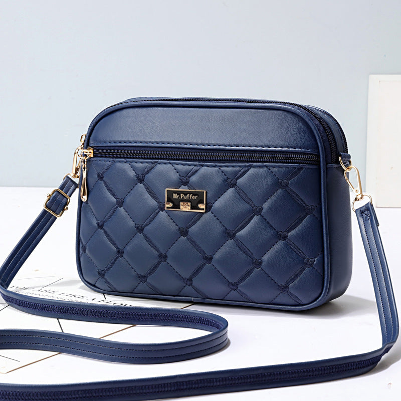 2025 New Trendy Women PU Leather Crossbody Bag with Quilted Diamond Pattern Small Square Shoulder Bag Stylish Minimalist Design for Casual Office Travel Daily Use Lightweight Durable Fashion Accessory