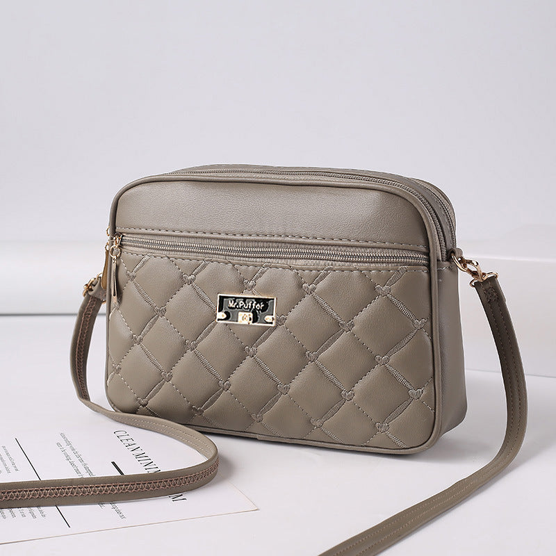 2025 New Trendy Women PU Leather Crossbody Bag with Quilted Diamond Pattern Small Square Shoulder Bag Stylish Minimalist Design for Casual Office Travel Daily Use Lightweight Durable Fashion Accessory