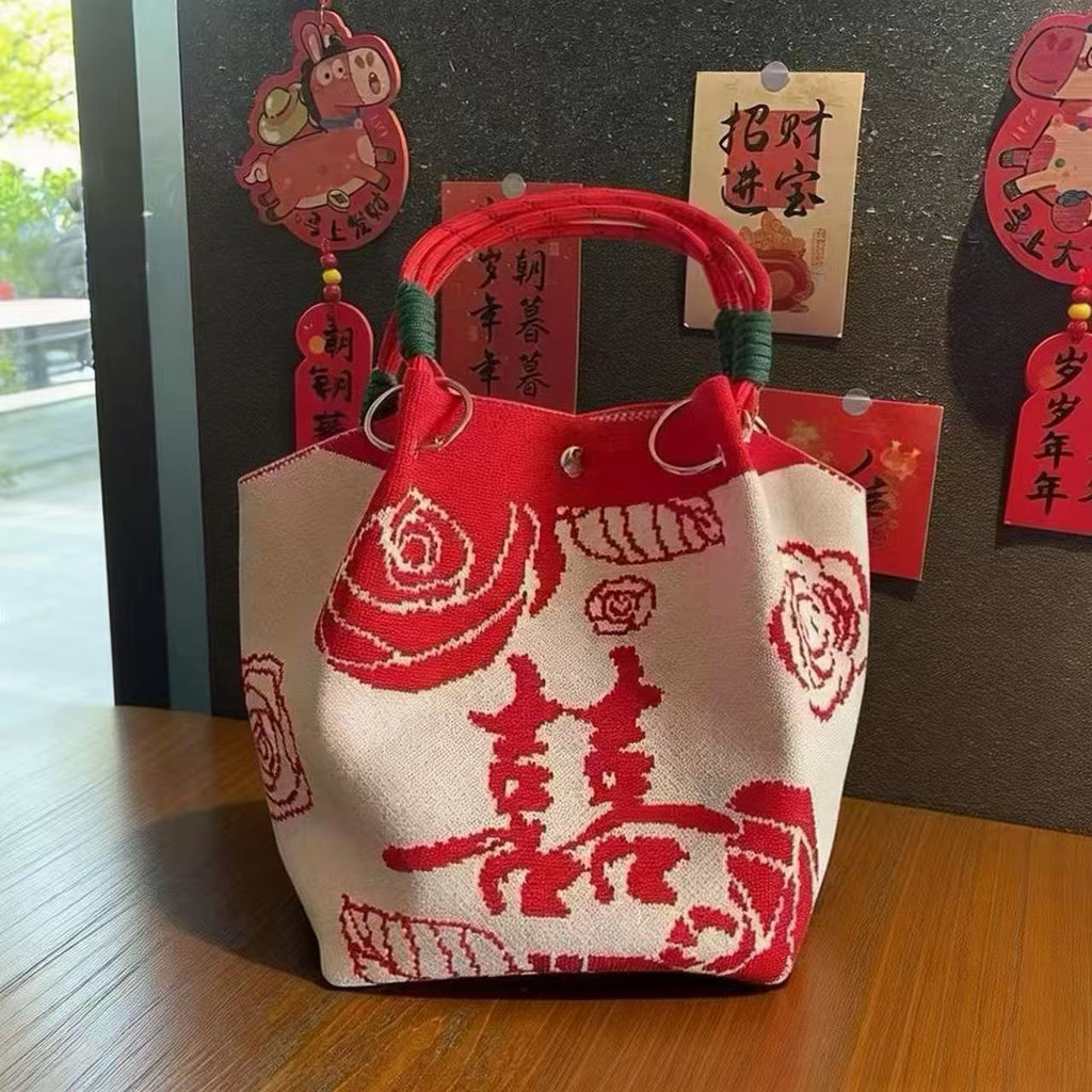 Korean Minimalist Floral Tote Bag for Women Stylish Lightweight Everyday Shoulder Bag Fashionable Office Commute and Casual Outing Purse with Spacious Interior and Trendy Aesthetic