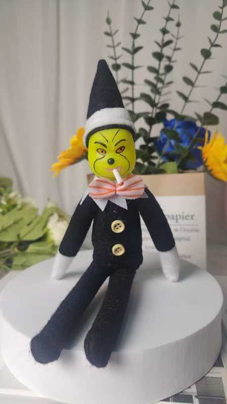 Cross-Border Grinch Plush Toy Christmas Green Grinch Plush Toy Green Furry Monster Doll Bookshelf Decoration