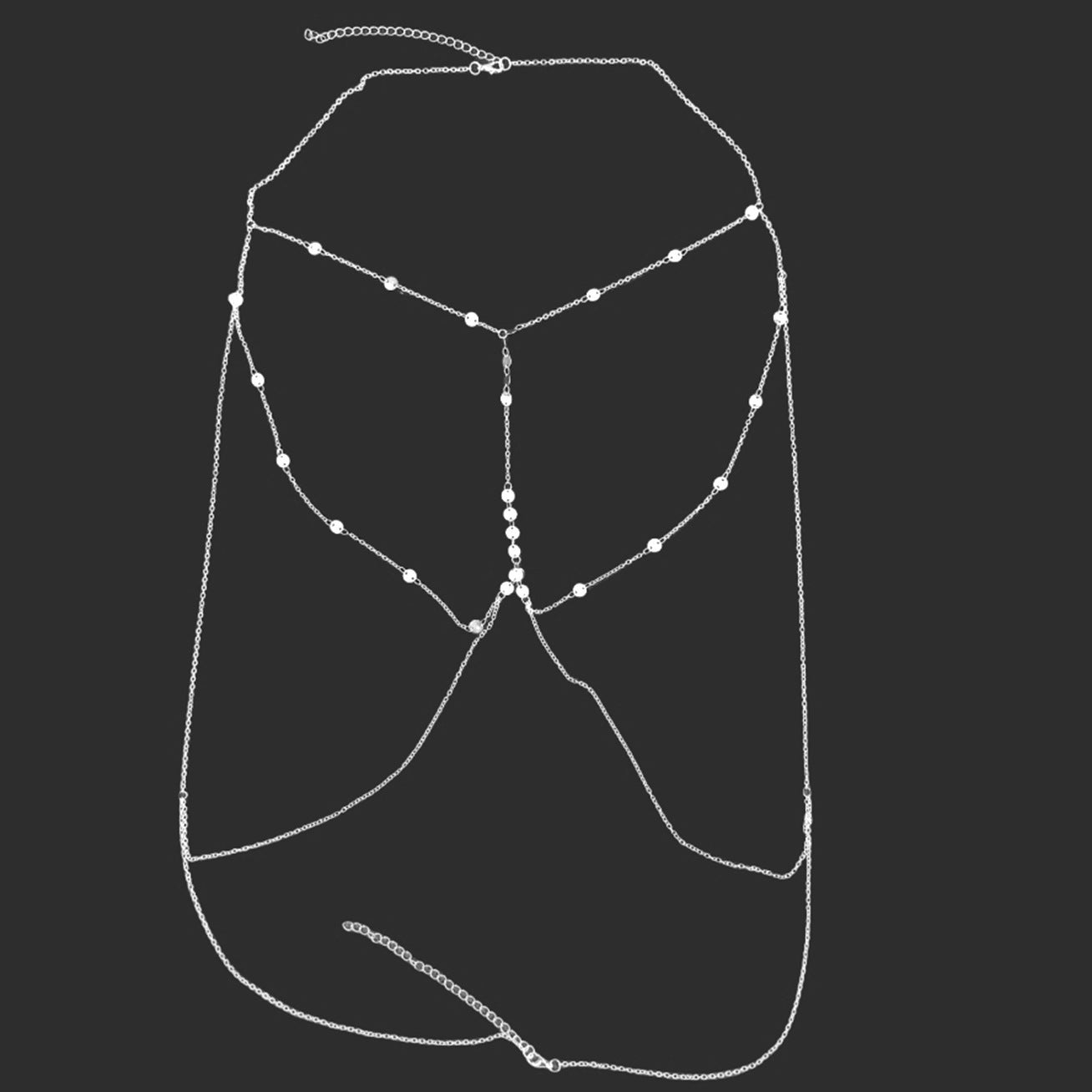 Trendy Women Body Chain Set with Sparkling Rhinestone Pendant Delicate Fringe Locket Necklace for Clavicle Chest Jewelry Elegant Sexy Pure Desire Style Fashion Accessory