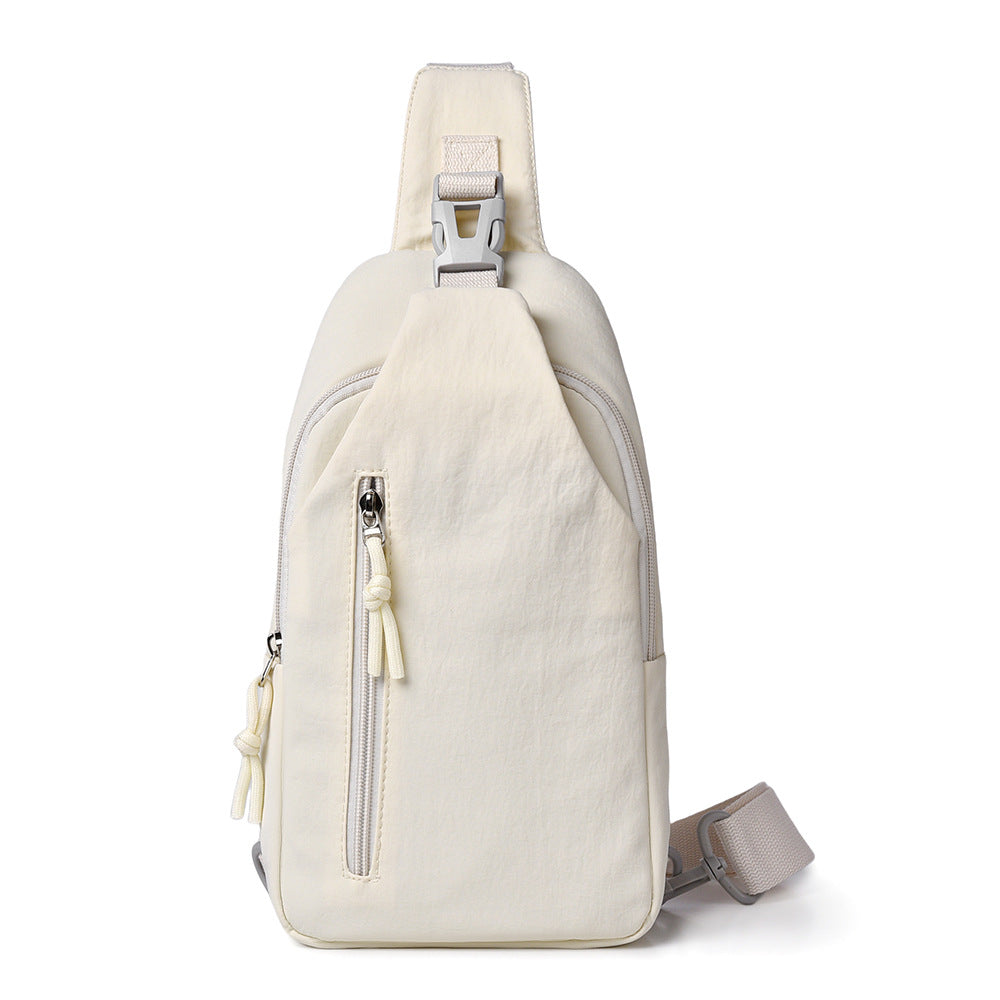 Women's Minimalist Chest Bag Crossbody Small Front Pack Lightweight Nylon Travel Daypack for Casual Outings Running Gym and Daily Use