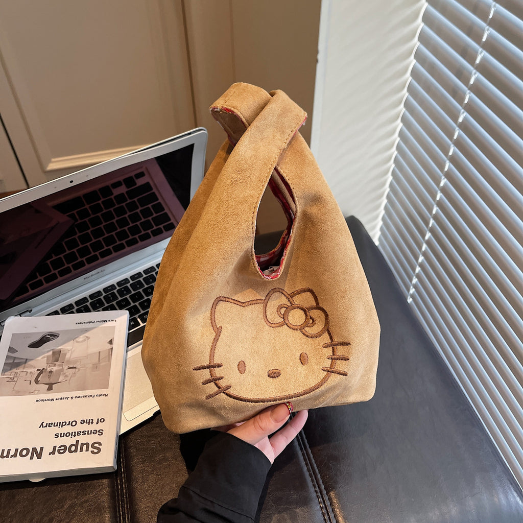 Vintage Cute Women Handbag New Fall Winter Embroidered Fashion Tote Bag for Work Casual Outfits Lightweight Portable Large Capacity Everyday Purse