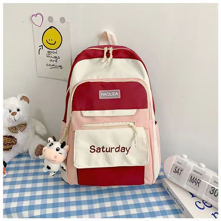 Mkoba wa Wanawake kwa Wanafunzi wa Shule ya Sekondari Wasichana wa Chuo cha Upili Uwezo Kubwa Wepesi Unaodumu Mtindo wa Kikorea Minimalist Aesthetic Unisex Kila Siku Mfuko wa Kusafiri wa Shule