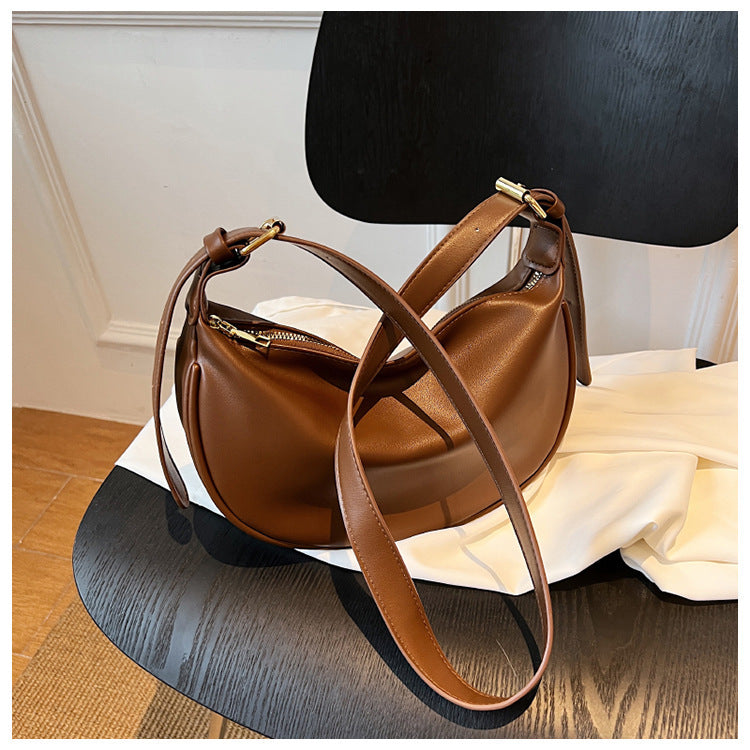 2025 New Minimalist Solid Color Women Shoulder Bag Soft PU Crossbody Bag Casual Underarm Bag Trendy Foldover Clutch Purse Lightweight Everyday Fashion Accessory for Work Travel Shopping