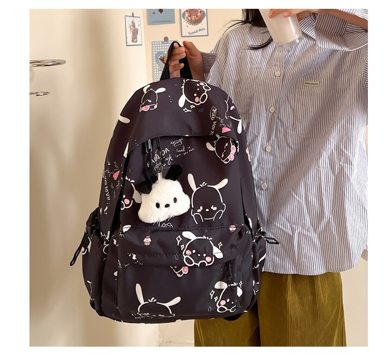 Women Fashionable Minimalist Printed Backpack for Teen Girls High School College Students Korean Style Casual Graffiti Design Lightweight Durable School Bookbag with Laptop Compartment and Multiple Po