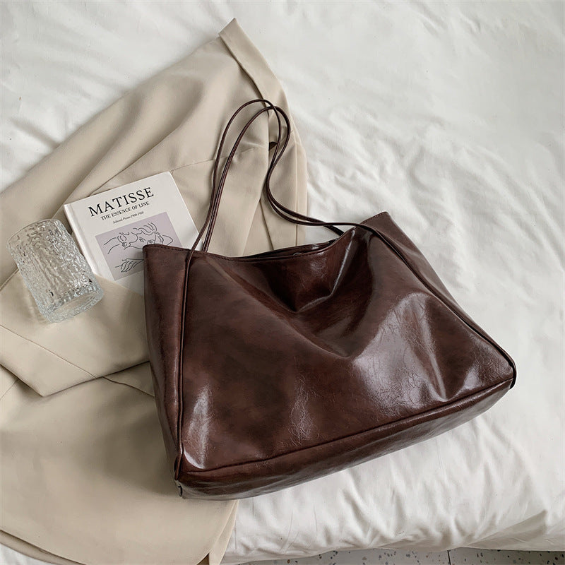 2024 New Fashion Oversized Women Shoulder Bag Large Capacity Casual Tote Bag for Work School Daily Use Minimalist Stylish Unisex Design Lightweight Durable Travel Commuting Everyday Essential