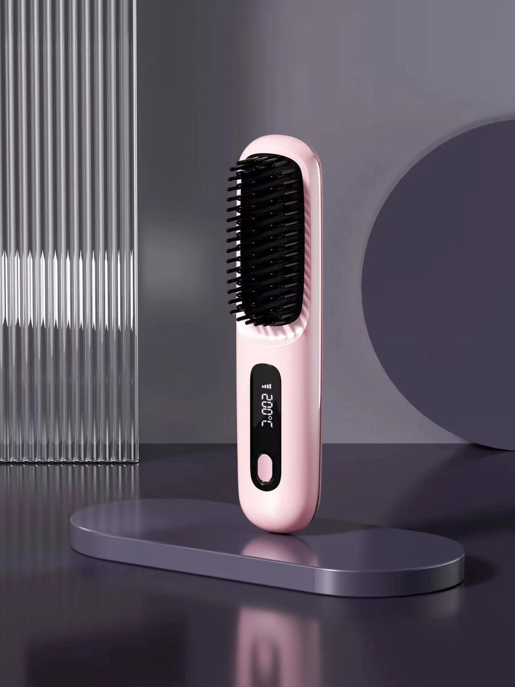 Wireless Cordless Flat Iron Hair Straightening Comb with Negative Ion Technology for Frizz Free Smooth Straight Hair Portable Rechargeable Dual Use Travel Friendly Hair Styling Tool