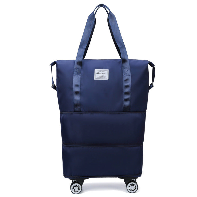 Large Capacity Wheeled Travel Duffel Bag with 360 Degree Silent Spinner Wheels Compatible with Suitcase Handle for College Students Business Travelers Outdoor Adventures and Long Trips