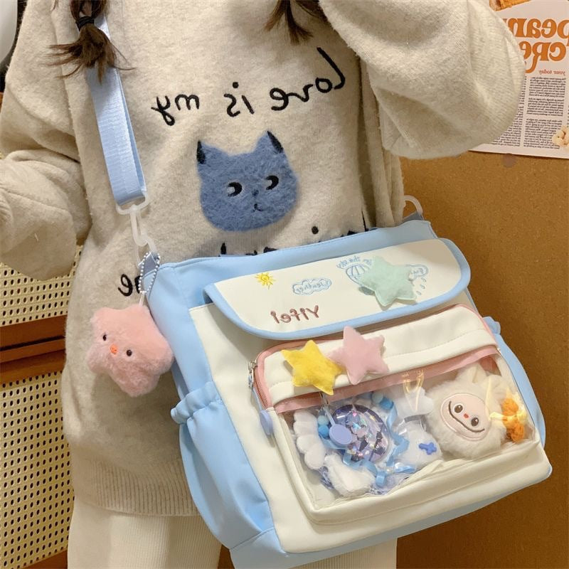 Women Canvas Tote Bag for Students Lightweight Durable School Book Bag Large Capacity Crossbody Shoulder Bag Casual Everyday Use Fashionable Minimalist Design Perfect for College High School Teens