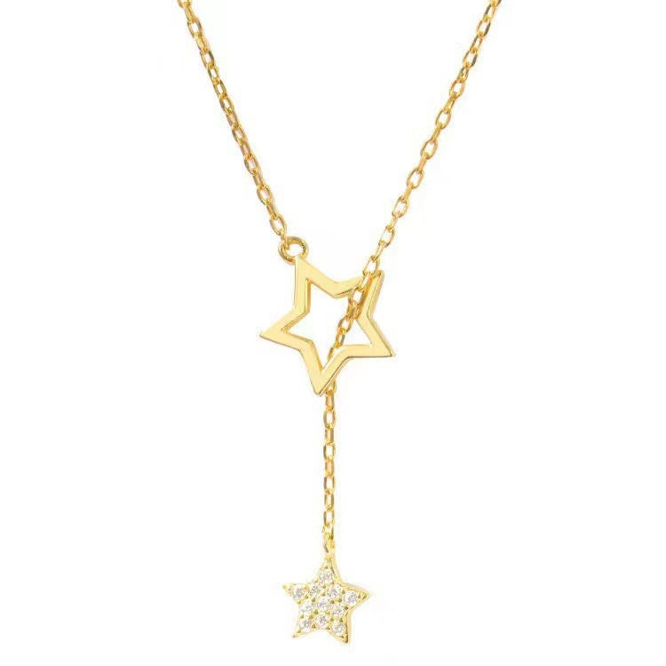 2025 Best Selling Minimalist Star Pendant Necklace for Women Luxury Delicate Clavicle Chain Trendy Instagram Aesthetic Cold Tone Elegant Dainty Jewelry Gift for Her