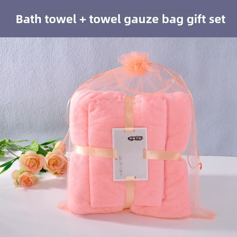Ultra Soft Highly Absorbent Coral Fleece Bath Towel Set 2 Piece Matching Mother and Child Towels for Home Spa Bathroom Gift Bulk Wholesale